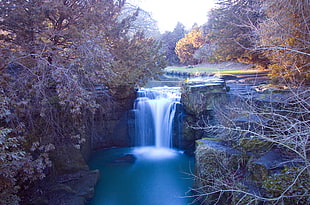 scenery of waterfalls during daytime, mill house