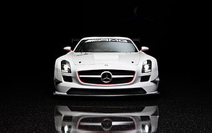 white Mercedes-Benz vehicle, car, machine