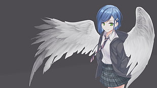 blue haired female character with wings, anime girls, wings, anime, Darling in the FranXX