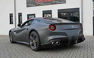 gray Ferrari sports coupe