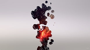 black and red liquid illustration