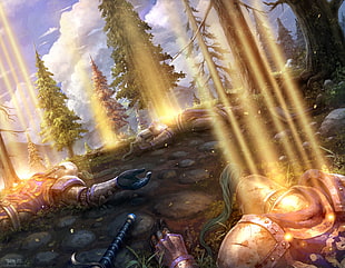 fallen knights with skylight illustration, fantasy art, Warcraft HD wallpaper