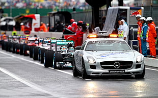 silver Mercedes-Benz car, Formula 1, Mercedes-Benz, car, safety car HD wallpaper