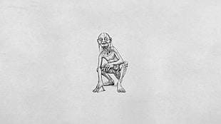 The Lord Of The Rings Golum sketch, Gollum, The Lord of the Rings, fantasy art, movies HD wallpaper