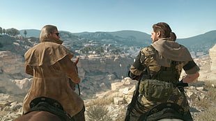 men's brown and black camouflage jacket, Metal Gear, screen shot, video games, Metal Gear Solid  HD wallpaper