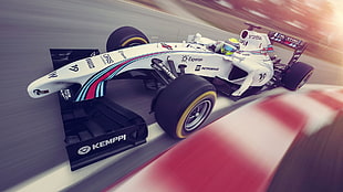 white race car, Formula 1, car