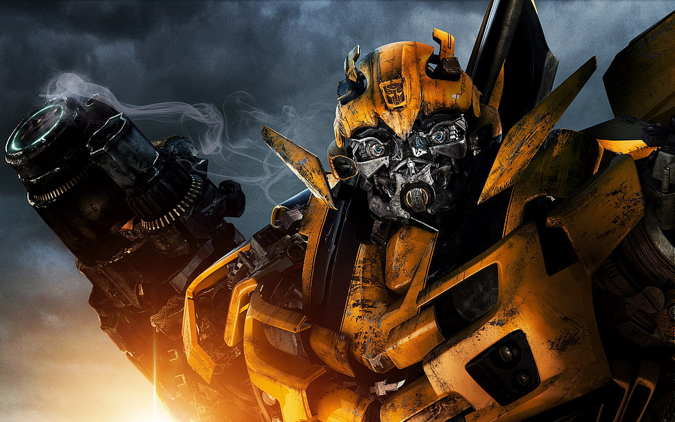 close photo of Transformers Bumblebee poster HD wallpaper