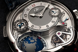 round silver-colored analog watch, watch, luxury watches, Greubel Forsey HD wallpaper