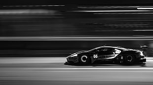 black racing car, monochrome, 2017 Ford GT, brakes