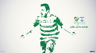 green and white soccer player illustration