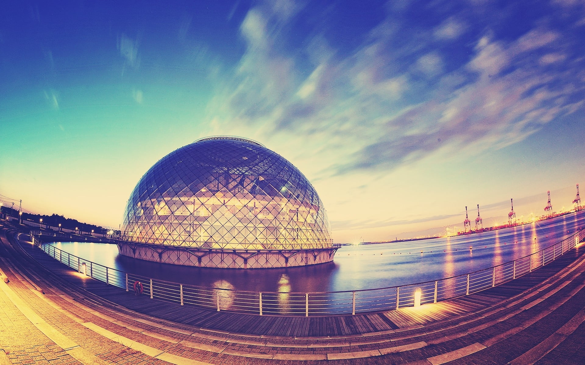 timelapse photography of dome building with body of water