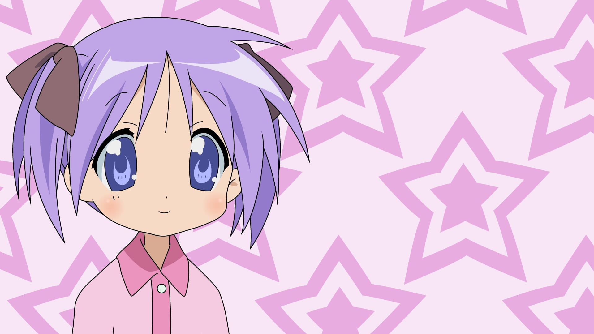 girl with purple hair anime digital wallpaper