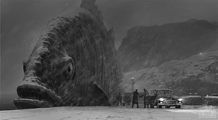 giant fish illustration, Alexey Andreev, artwork, concept art, surreal HD wallpaper