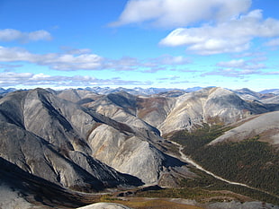 aerial view of gray mountains