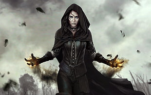 female character wearing cloak digital wallpaper, The Witcher 3: Wild Hunt, Yennefer of Vengerberg, video games HD wallpaper