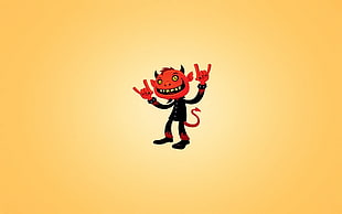 illustration of red and black devil in black suit