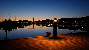 dock LED light, dock, night, lantern