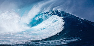 blue big wave HD wallpaper