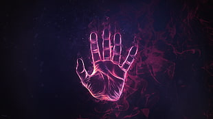 person's left palm, digital art, hands, pink HD wallpaper