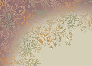 white and brown floral digital wallpaper