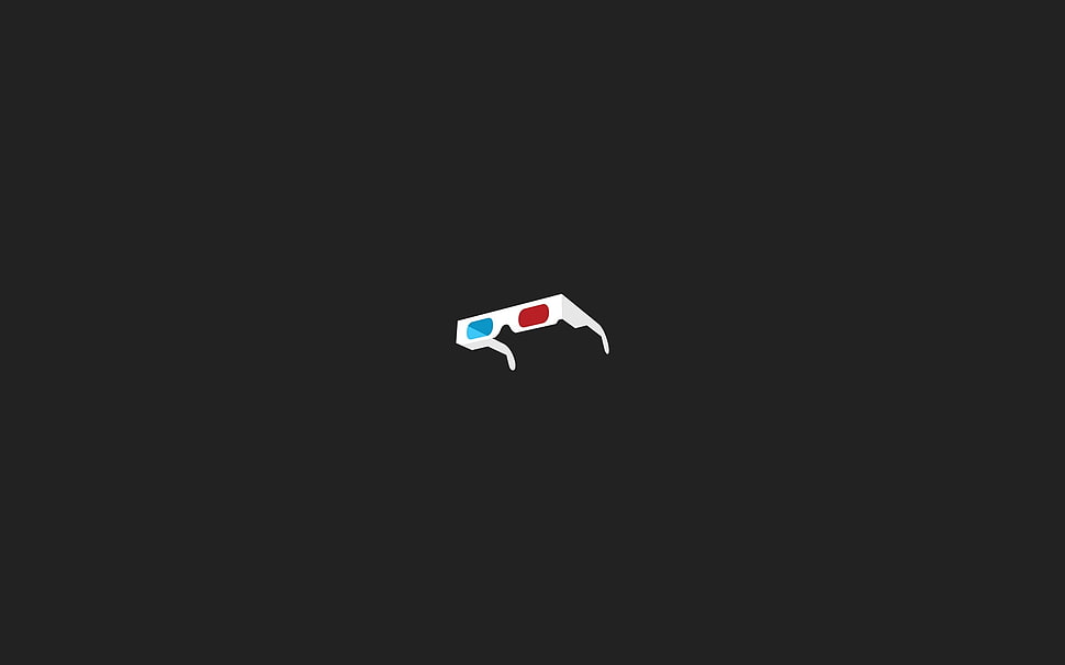 white,blue,and red 3D glasses illustration HD wallpaper