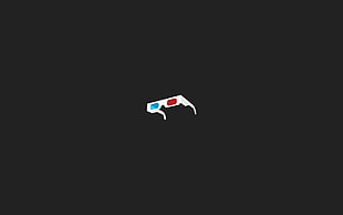 white,blue,and red 3D glasses illustration