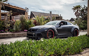gray coupe, Prior Design, Nissan, Nissan GT-R R35, Nissan GT-R PD750 Widebody