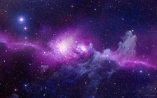 purple and gray nebula digital wallpaper, nebula, space, stars, space art