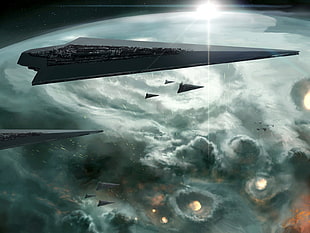 black spaceships, space, Star Wars HD wallpaper