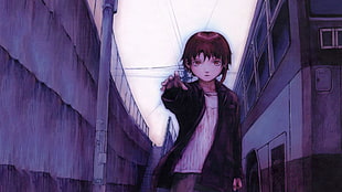 brown-haired anime character, anime, Serial Experiments Lain, Lain Iwakura HD wallpaper