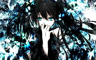 female character in black hair HD wallpaper