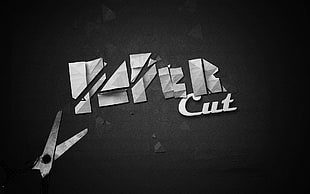 Paper Cut text, creativity, minimalism, paper, scissors