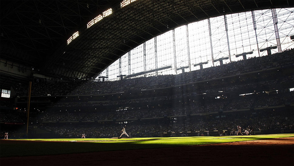 baseball field, Major League Baseball, baseball, stadium, Milwaukee Brewers HD wallpaper