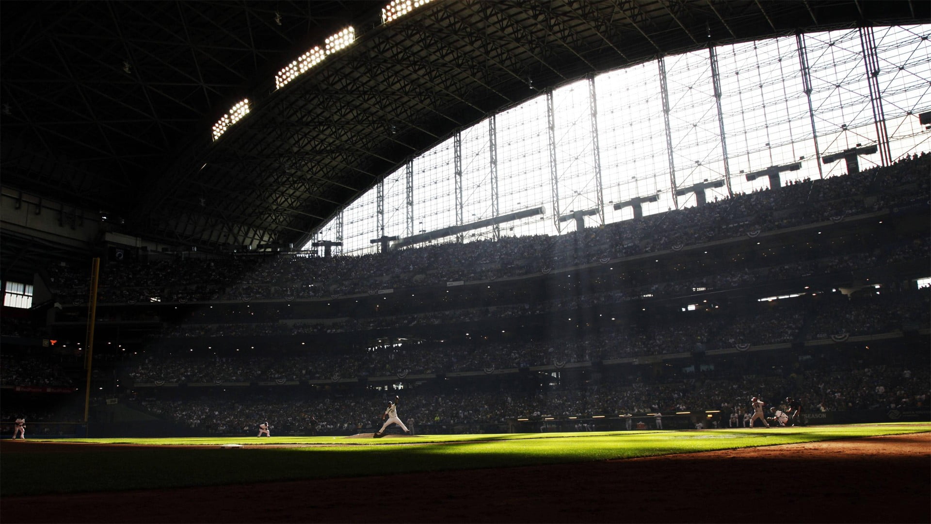 baseball field, Major League Baseball, baseball, stadium, Milwaukee Brewers