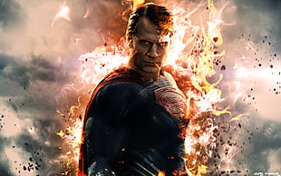 Superman HD wallpaper, Superman: The Movie, fire, clouds