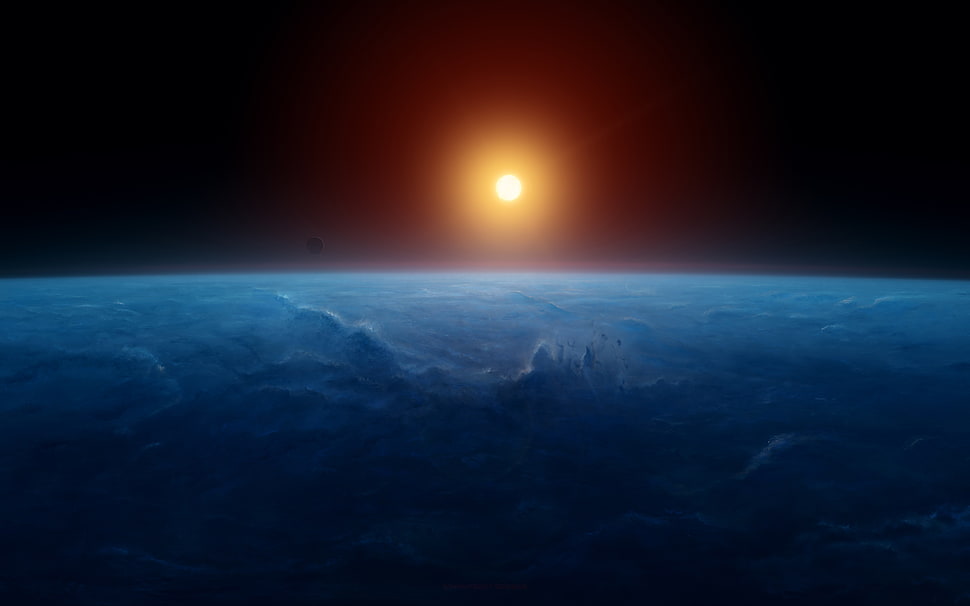sun wallpaper, sunset, Earth, space HD wallpaper