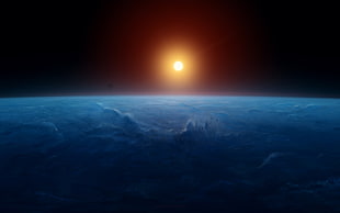 sun wallpaper, sunset, Earth, space
