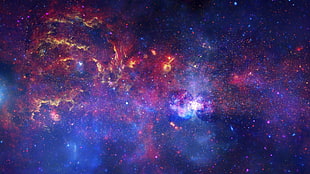 multicolored galaxy photo, space, nebula