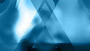 blue and white digital wallpaper, abstract, blue, geometry