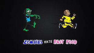 zombie illustration, minimalism, cartoon, zombies, humor HD wallpaper