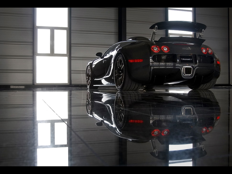black coupe, car, Bugatti HD wallpaper