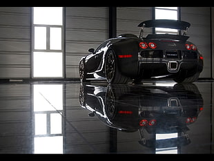 black coupe, car, Bugatti
