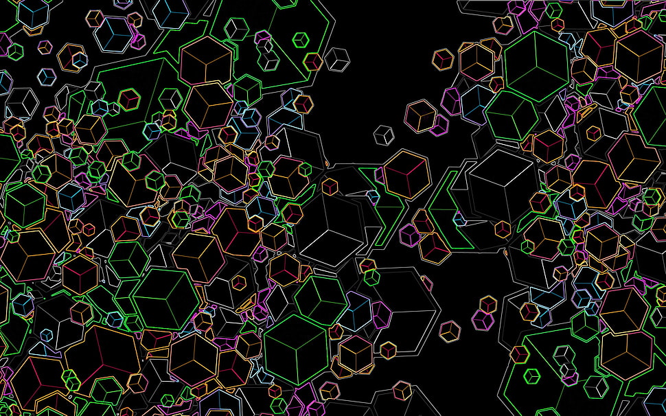 multicolored abstract graphic wallpaper, pattern, geometry, colorful, cube HD wallpaper