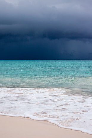 photo of storm in ocean HD wallpaper