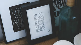 three quote boards, quote, frame