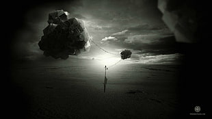 gray clouds, science fiction HD wallpaper