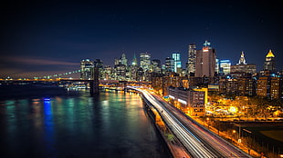 city during night HD wallpaper