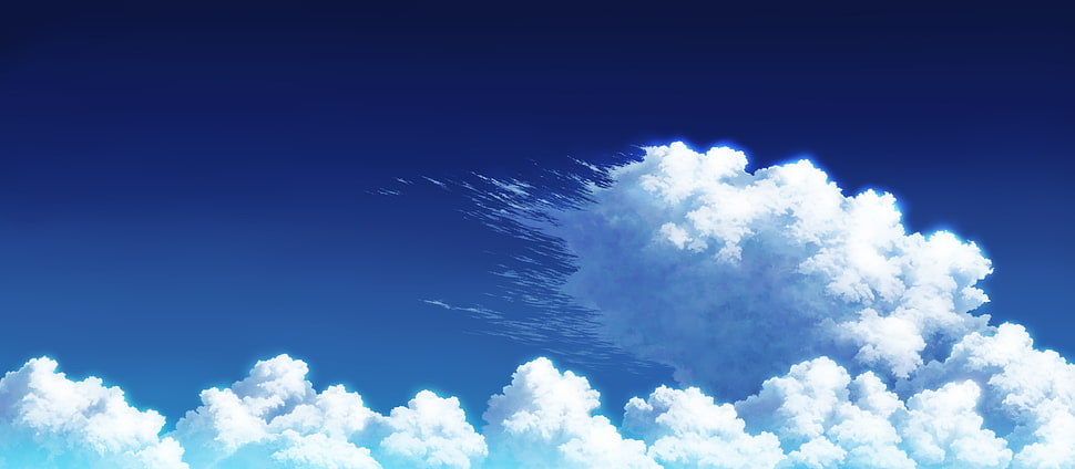 white clouds on a blue sky during daytime HD wallpaper