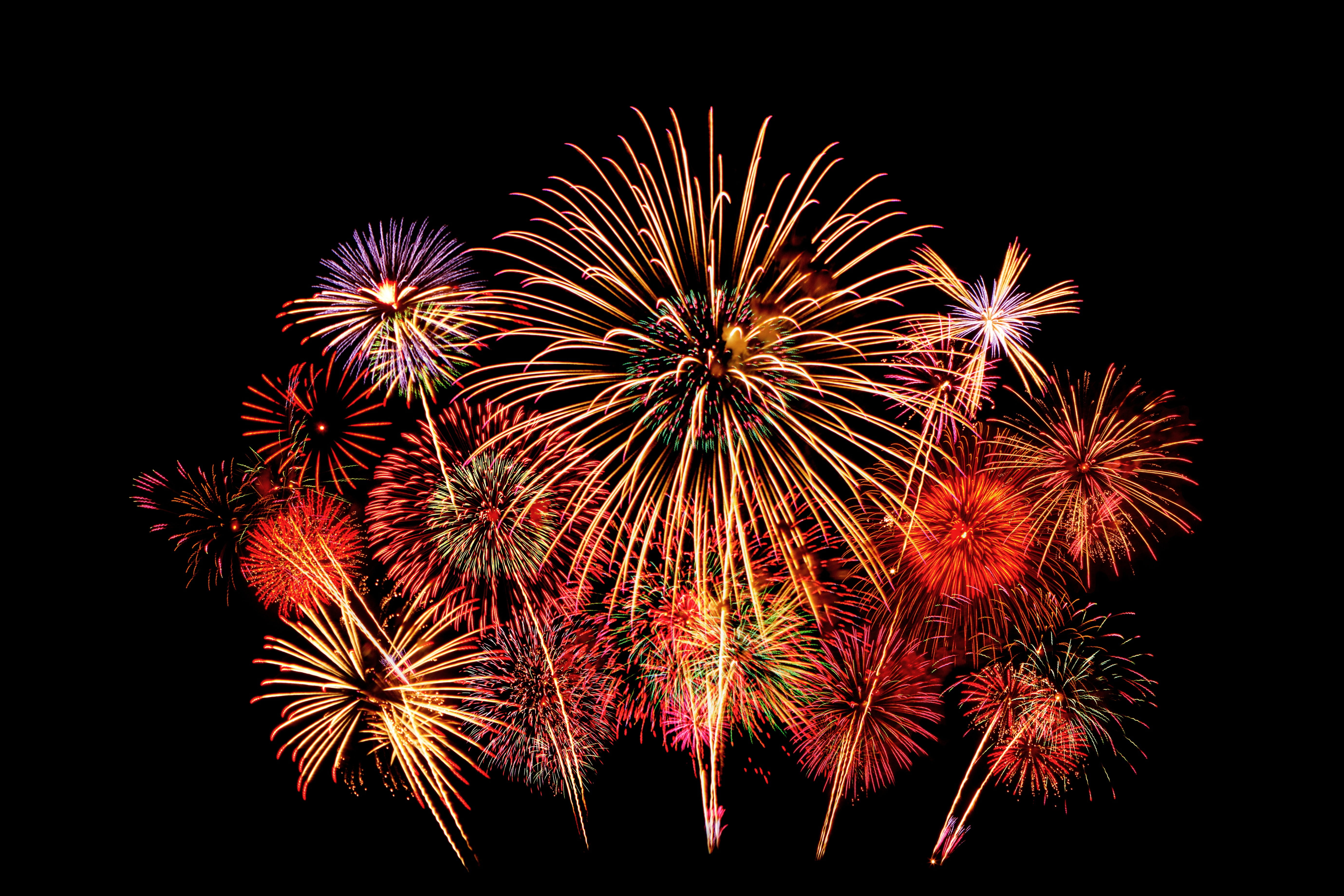red and brown fireworks display