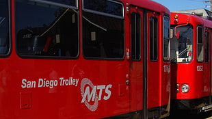 photo of San Diego Trolley MTS electric train HD wallpaper